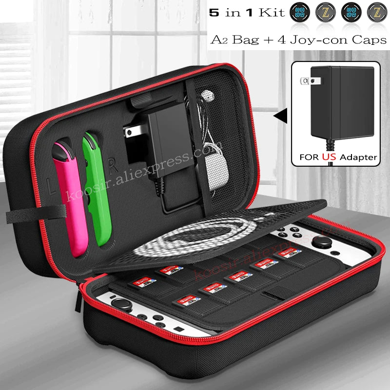 Bolsa de almacenamiento grande para Nintendo Switch, Estuche de transporte portátil SwitchOLED, bolsa de viaje de tela Oxford antiarañazos para Nintendo Switch OLED