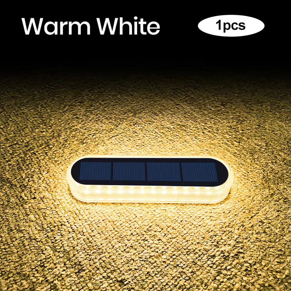 Luces LED solares para cubierta de exterior IP68, iluminación impermeable para jardín, iluminación de paso, encendido/apagado automático, escaleras, Patio, camino, valla, lámpara de pared