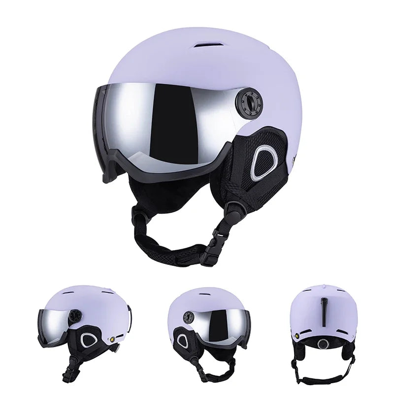 Casco de Esquí Horntour Nuevo 2026 para Hombre y Mujer con Gafas, Casco Cálido de Alta Calidad para Snowboard, Deportes al Aire Libre, Moldeado Integralmente