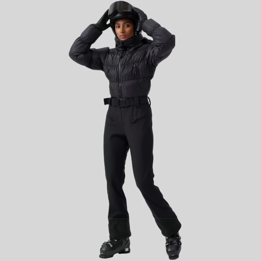 Nuevo estilo de moda, ropa de esquí para mujer, chaquetas para deportes al aire libre, ajustada, ropa de esquí de ocio de una pieza, conjuntos de trajes exquisitos clásicos