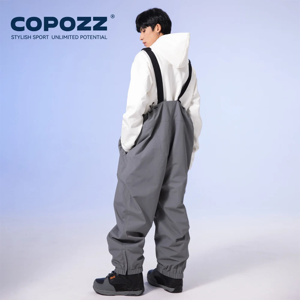 COPOZZ-pantalones de esquí gruesos para Snowboard, monos impermeables todo en uno de gran tamaño a prueba de viento, mono cálido para exteriores de 3L para hombres y mujeres