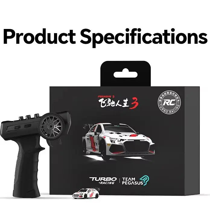 Coche RC Turbo Racing C78 1/76, Mini Team Pegasus 3, Edición Limitada Oficial, Ultra-micro Coche RC de Derrape, Juguete de Carreras de Mesa para Niños