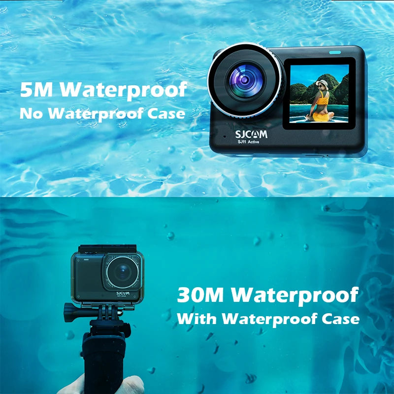 Cámara de Acción Activa SJ11 4K HD 20MP con Pantalla Táctil de 2.33'', Resistente al Agua, WiFi 5G, Video HDR Activo, Cámara Deportiva en Vivo