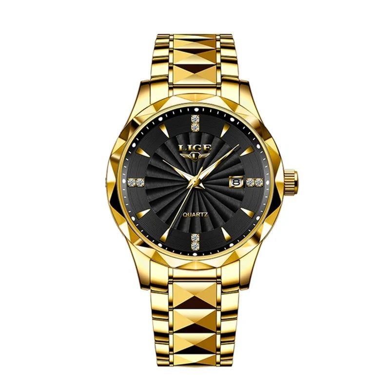 Reloj de lujo para mujer LIGE, reloj de cuarzo luminoso para deportes al aire libre, movimiento importado, reloj impermeable de acero inoxidable para mujer