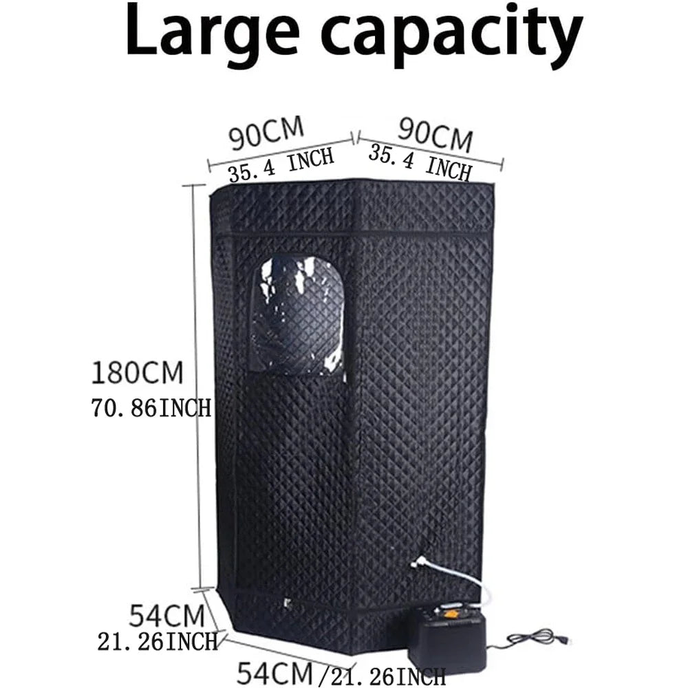 Tienda de campaña portátil para sauna a vapor de 3L, spa doméstico personal de 1000W con control remoto, silla y alfombrilla desintoxicante para pies, sauna plegable de calentamiento rápido