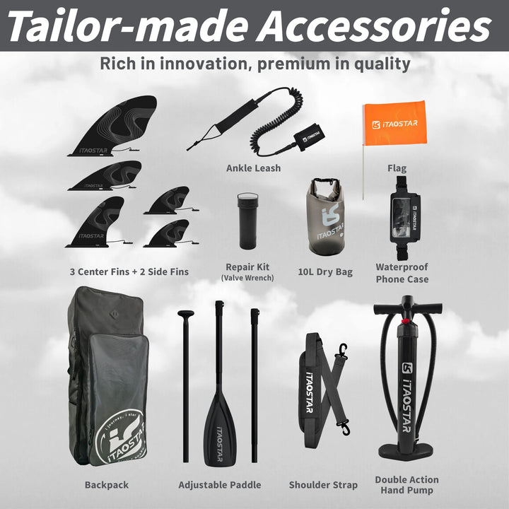 iTAOSTAR N02E Tabla de Paddle Surf Inflable para Deportes Acuáticos, Tabla SUP para Surfear al Aire Libre - Tabla de Surf Ligera y Portátil