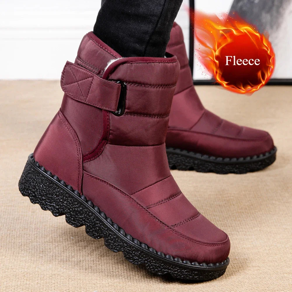 Botas de Mujer 2026, Botas de Nieve Impermeables para Invierno, Botas Cálidas de Piel para Mujer, Zapatos de Algodón, Botines Negros para Mujer