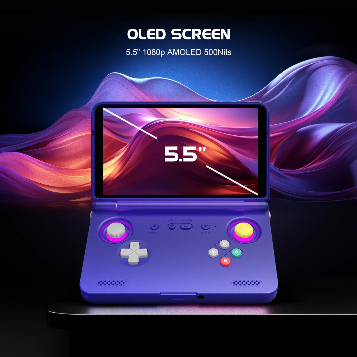 Consola de juegos portátil Retroid Pocket Flip2, pantalla AMOLED de 5.5'', salida de video, procesador Snapdragon MTK, ventilador de refrigeración, carga rápida