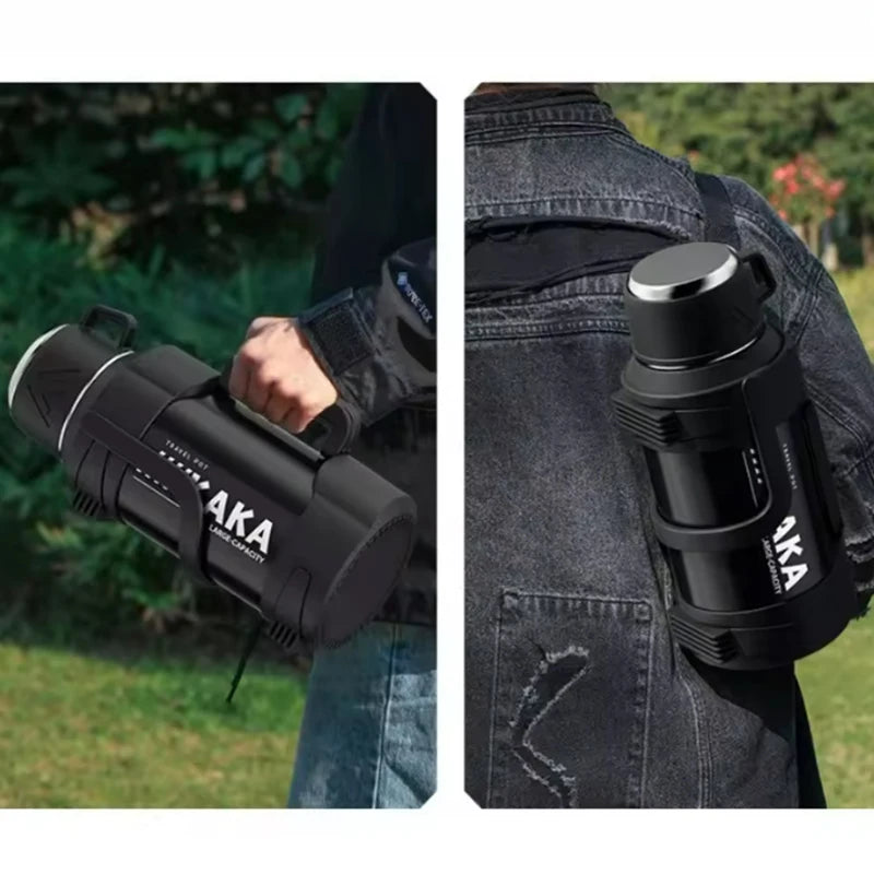 Taza portátil con aislamiento al vacío, termo de acero inoxidable 316 de gran capacidad, hervidor de agua de refrigeración con aislamiento para coche al aire libre