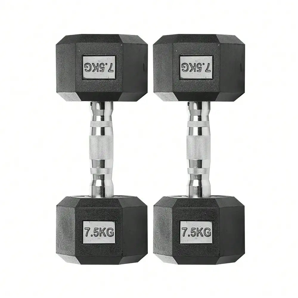 Mancuernas hexagonales, revestimiento antideslizante, agarre ergonómico, 2x2,5 kg / 2x5 kg / 2x7,5 kg / 2x10 kg / 2x12,5 kg / 1x15 kg / 1x17,5 kg / 1x20 kg / 1x25 kg, entrenamiento de fuerza, fitness en casa