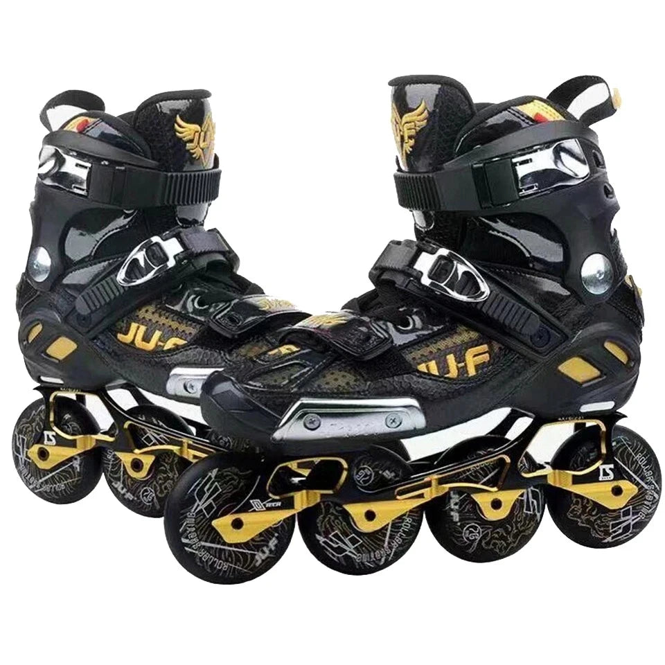 Patines en línea originales de PU para adultos y niños, 4 ruedas, Patines de marco plano para Slalom, deslizamiento, FSK, patinaje de carretera