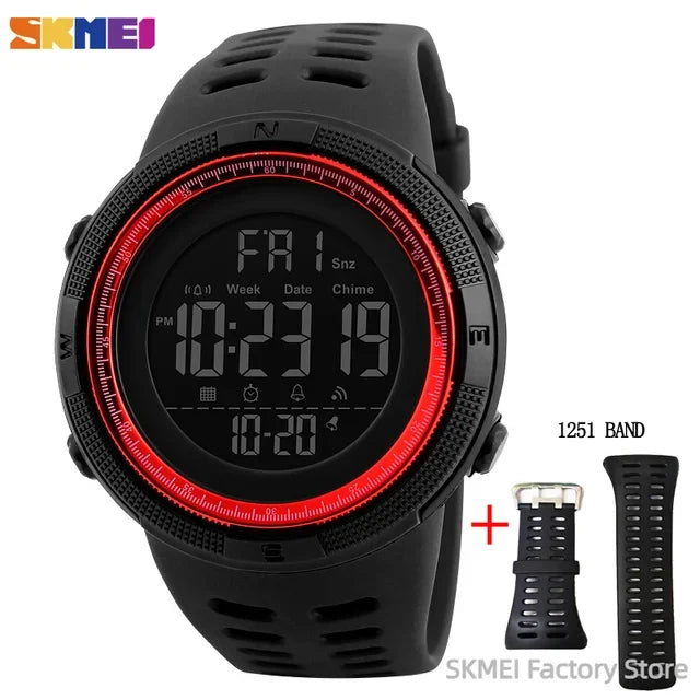SKMEI 1251 Digital Watch for Men Waterproof Sports Electronic Countdown Mens Wristwatches Military Date Clock 1560 Reloj Hombre