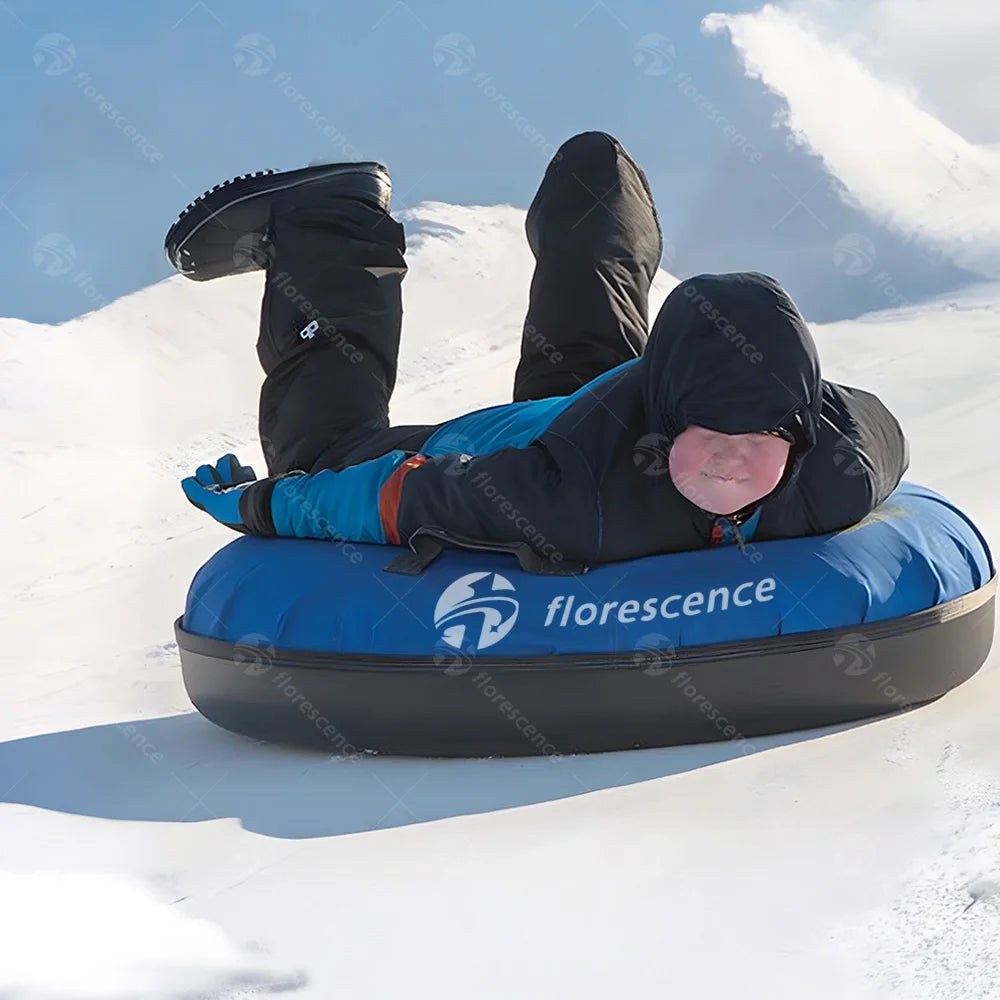 FLORESCENCE - Tubo de Nieve Profesional de 40 Pulgadas (100 cm) para Invierno, Resistente, con Cubierta Exterior de PVC, Trineo Inflable para Niños y Adultos