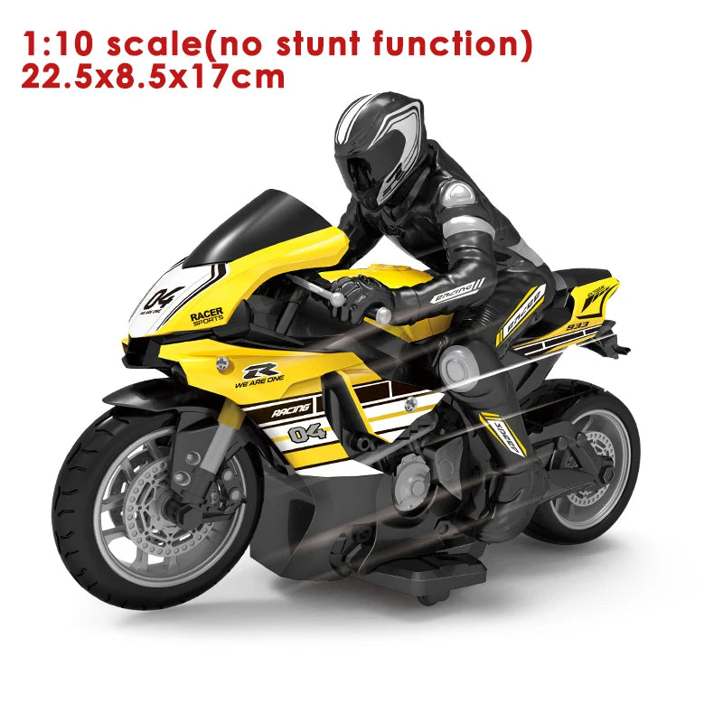 Motocicleta RC 1:6 1:10, coche RC con motor eléctrico, motocicleta de carreras de alta velocidad de 4 canales, coche de deriva, regalo de Navidad para niños