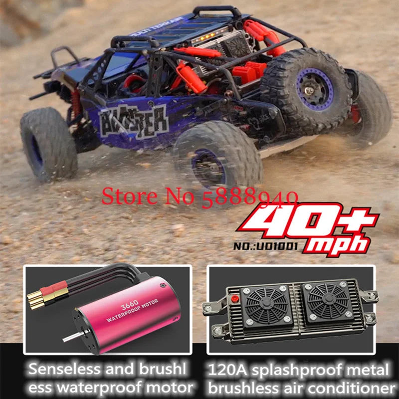 Camioneta Todoterreno a Control Remoto 1:10 90KM/H con Estabilización Electrónica de Suspensión (ESP), 8 Canales, 4WD, Motor sin Escobillas, Amortiguador Hidráulico, Resistente al Agua