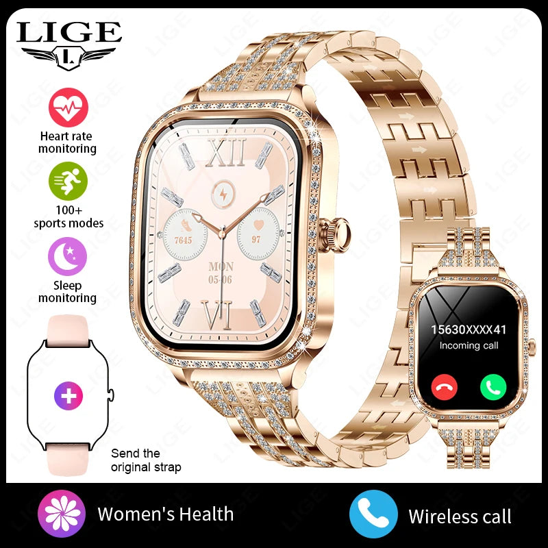 New Smart Watch For Women Gifts 1.75" HD Display Heart Rate Sport Fitness IP68 Waterproof Bluetooth Call Ladies Gift Smartwatch