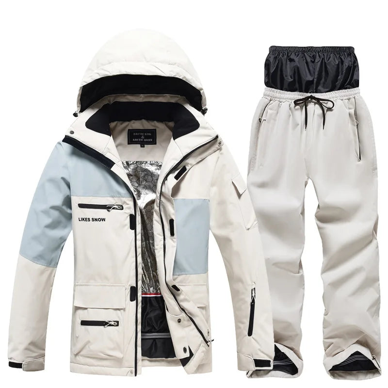 Monos de esquí y Snowboard para hombres y mujeres, traje de esquí térmico impermeable a prueba de viento, conjunto de chaqueta y pantalones de montaña, nuevo, Invierno