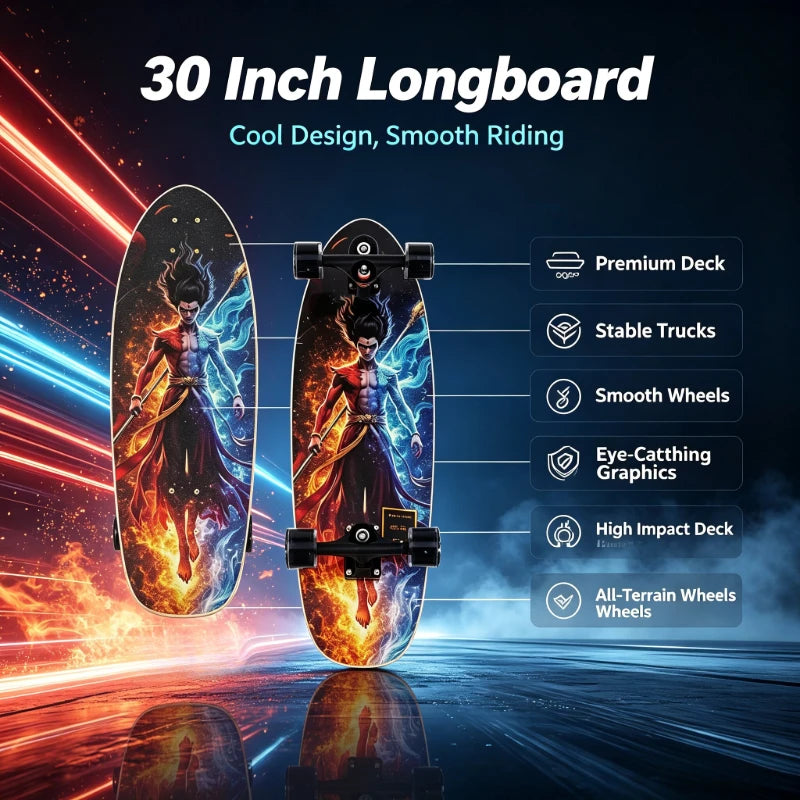Surf Land Skateboard CX4 CX7 Maple, monopatín de carving, cruiser, longboard, para pumping, estilo cool, deportivo, urbano, al aire libre