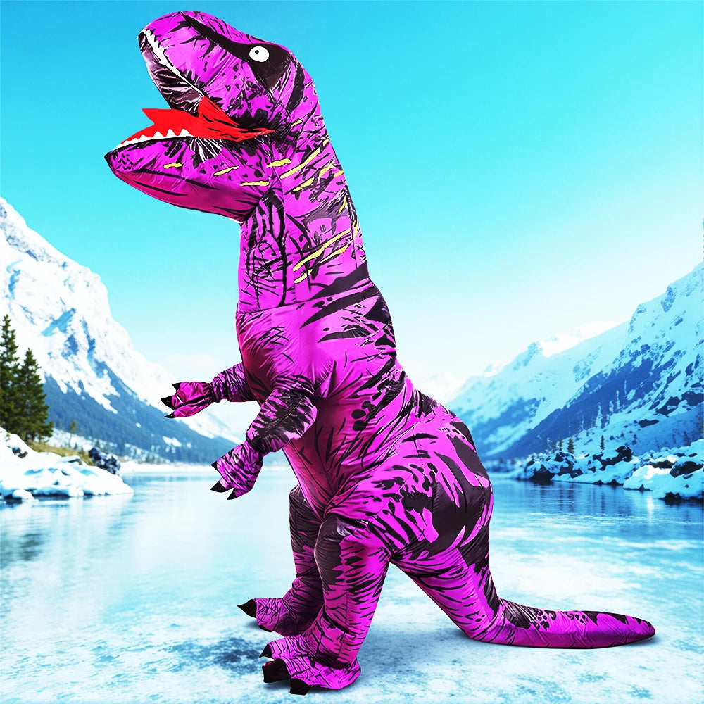 Disfraz Inflable Divertido de Mascota de Dibujos Animados, Raptor, Dinosaurio, para Purim, Halloween, Navidad, Disfraz de Cosplay para Adultos, Traje de Anime