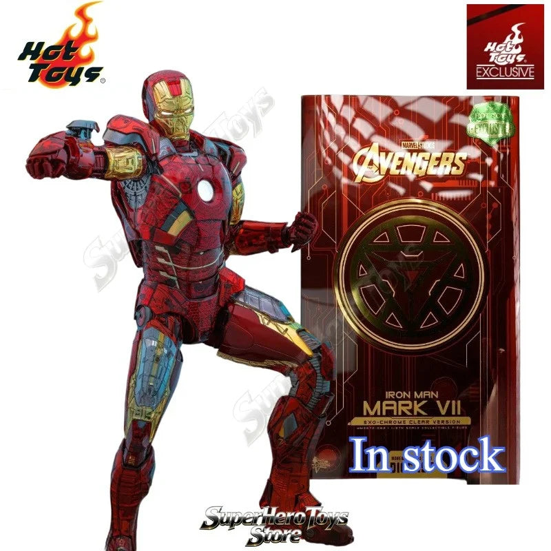 En stock MMS870D82 The Avengers Figura Coleccionable Iron Man Mark VII (Versión Exo-Chrome Transparente) Escala 1/6 Exclusiva de Hot Toys