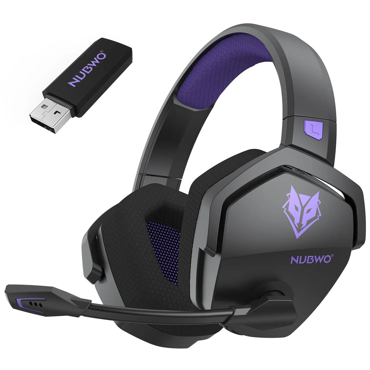 NUBWO G06 Wireless Headsets Gamer with Charging Station for Headset and PS5 Controller Gaming Headphones Long Battery Life