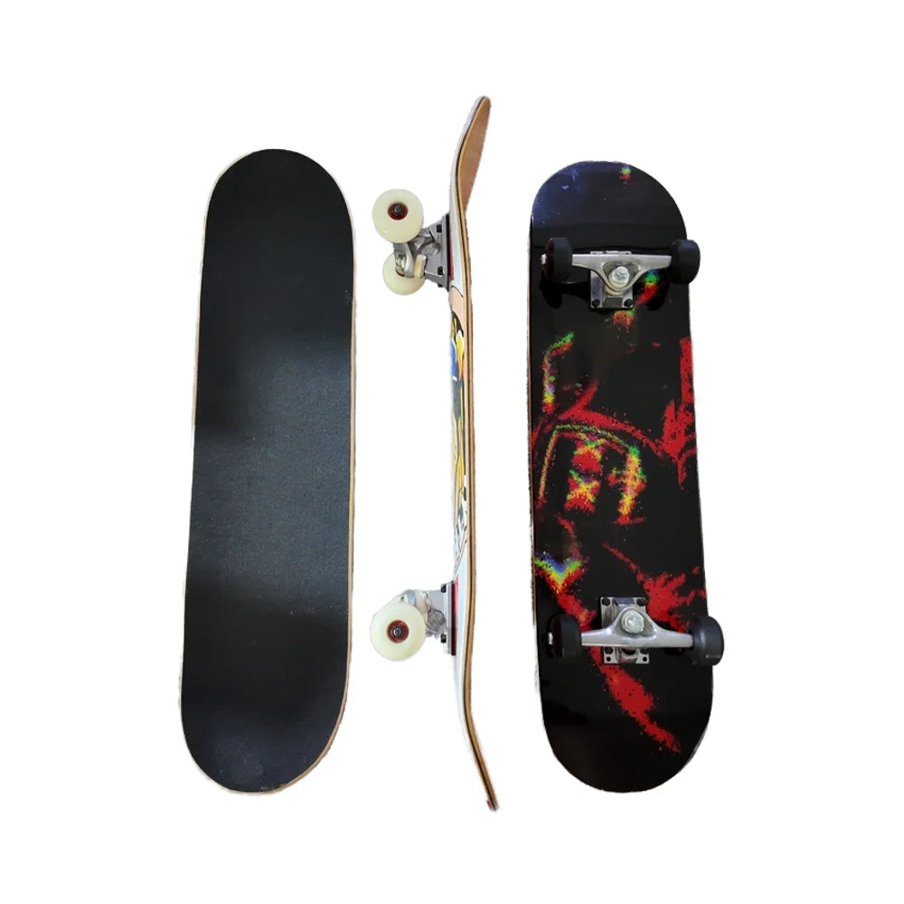 Venta al por mayor de fábrica: Set de patineta de 31 * 8 pulgadas, 7 niveles, de madera de arce, con doble curvatura, personalizable, para adultos y adolescentes.