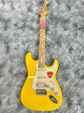Guitarra Eléctrica Bullfighter Factory Azul Rosa Roja de 22 Trastes con Cuerpo de Álamo Sólido, Mástil de Arce, Cuerdas y Puente Cromado Vintage