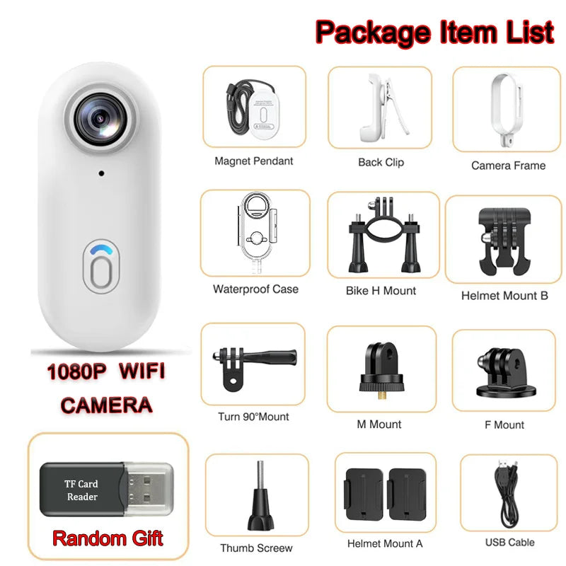 Cámara de Acción Mini JETO 4K, Carcasa Impermeable de 30M, Cámara POV Portátil con WiFi y Clip Magnético para Buceo, Surf y Snorkel