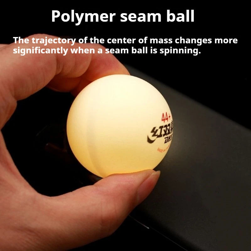 DHS 44mm + pelotas de tenis de mesa ABS nuevo Material pelotas de Ping Pong de entrenamiento y Fitness de gran tamaño 6 unids/caja pelota de tenis de mesa con costura