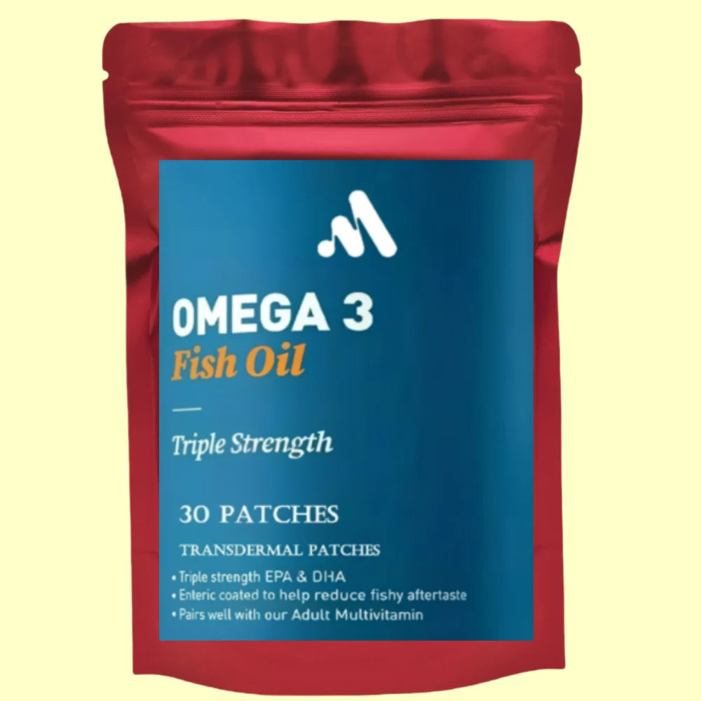 30 Parches Transdérmicos de Aceite de Pescado Omega-3, Apoyo Cardíaco, Apoyo Inmunológico de Liberación Rápida