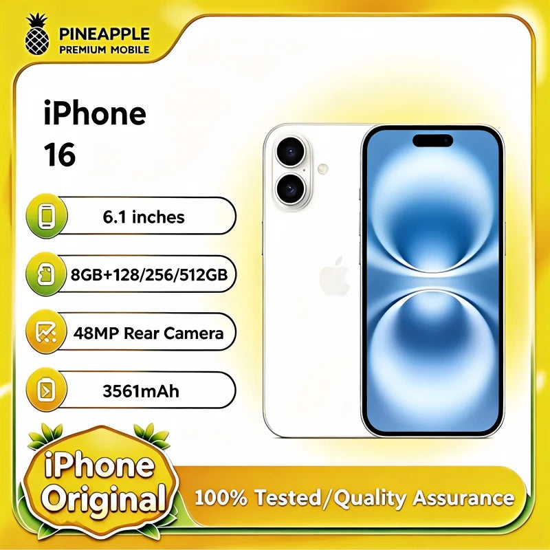 iPhone 16 original, 6.1" Super Retina XDR OLED, 128/256 GB ROM, 6 GB RAM, Face ID, NFC, A18, desbloqueado, versiones EE. UU. y China, 5G, teléfono móvil iPhone 16