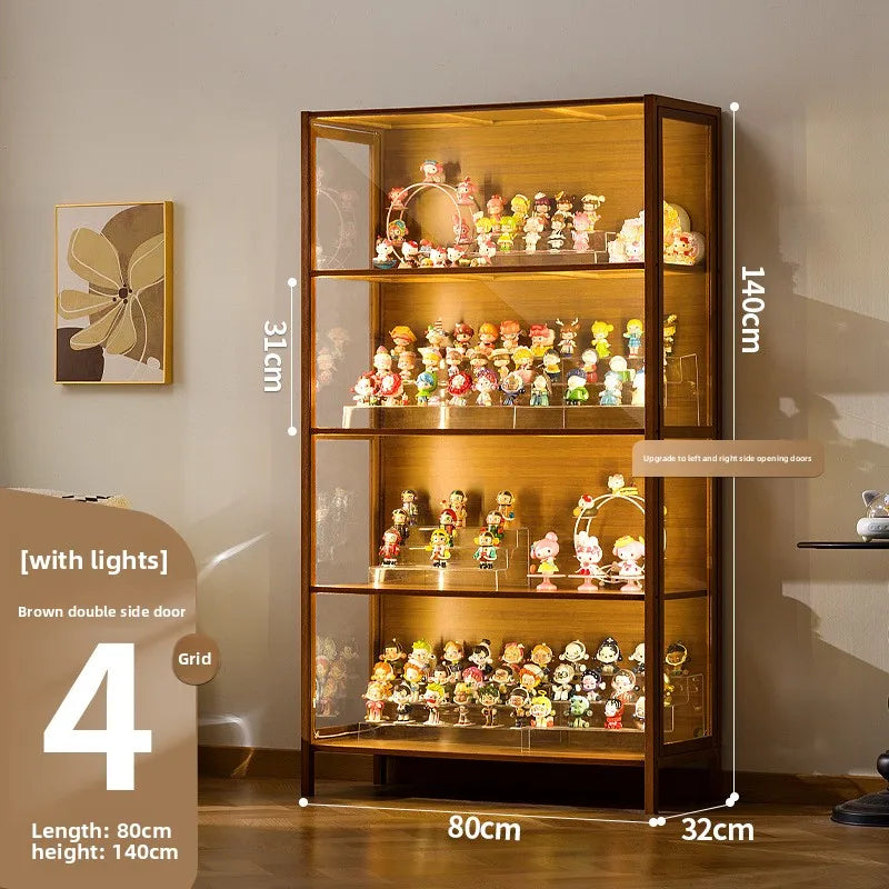 Vitrina de exhibición de madera maciza con puerta de vidrio de lujo, a prueba de polvo, diseño para modelos de cajas ciegas, gabinete de almacenamiento.