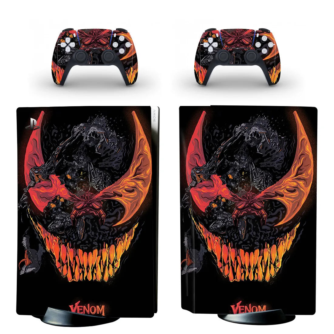 Adhesivo de película Spider para PS5 edición disco, funda protectora para consola y 2 mandos, vinilo para PS5 edición disco
