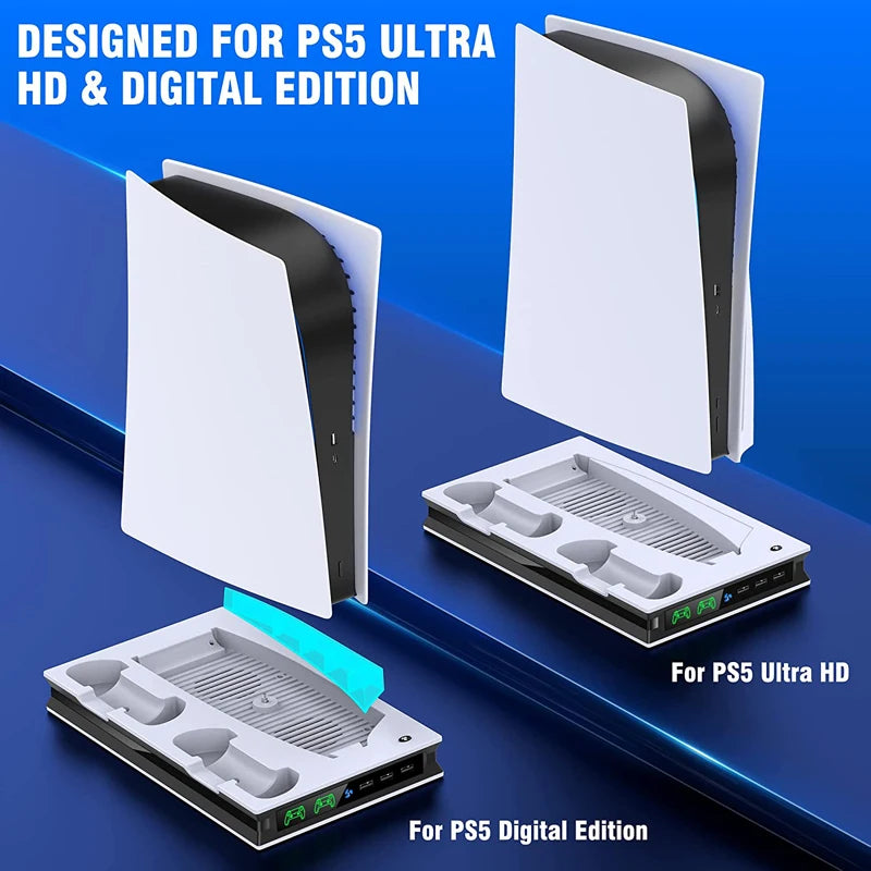 Cooling Fan For Sony Playstation 5 PS5 Game Console Play Station PS 5 Stand Accessories Controller Charger Control Base Support