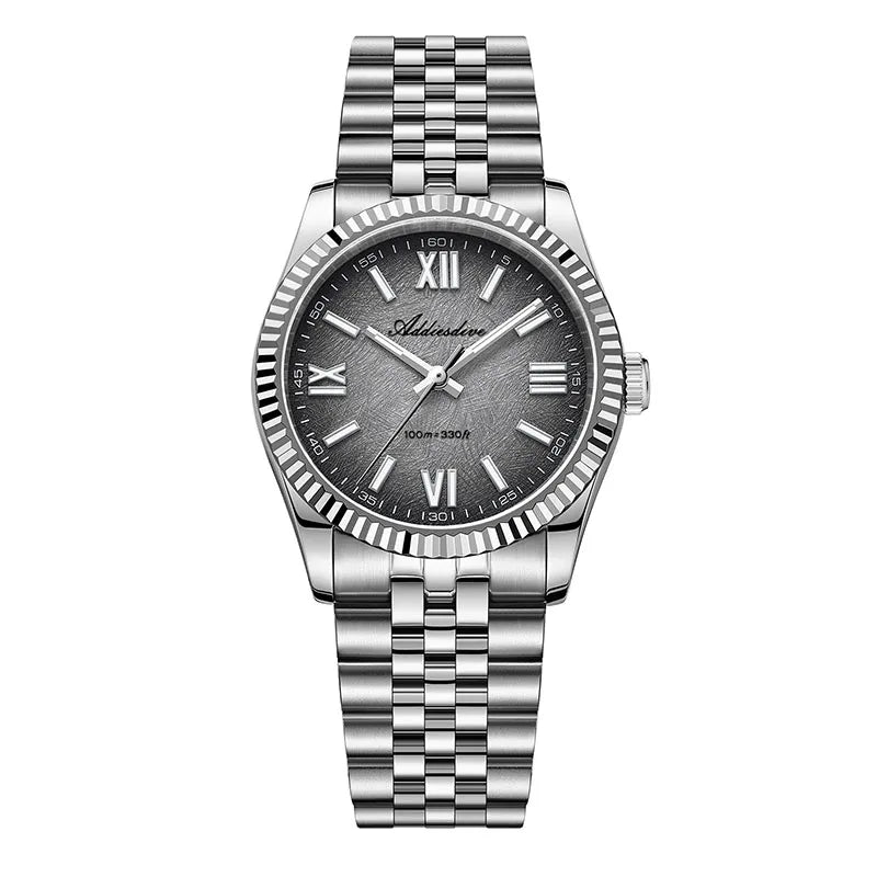 Reloj para hombre ADDIESDIVE 36mm AD2512 con luminiscencia BGW9, correa tipo Jubilee, sumergible 100m, cristal de zafiro y movimiento de cuarzo VH31