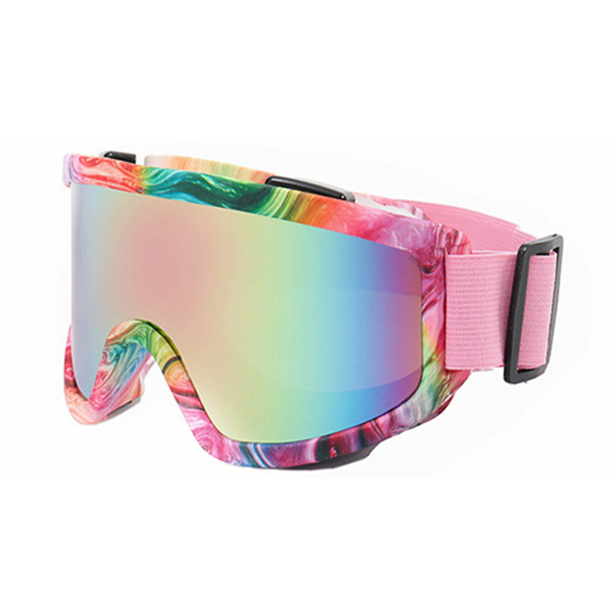 Gafas de esquí con montura grande y lentes de colores, anticolisión y antirreflejos, ideales para deportes al aire libre, nieve y snowboard.
