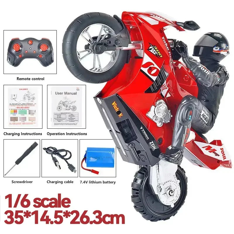 1/6 RC Motorcycle Rc Cars Self-stable Balance Standing Competitive Racing Drift Stunt Electric Motorcycle Toys for Adults Gifts