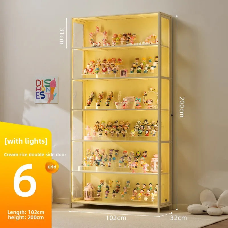 Vitrina de exhibición de madera maciza con puerta de vidrio de lujo, a prueba de polvo, diseño para modelos de cajas ciegas, gabinete de almacenamiento.
