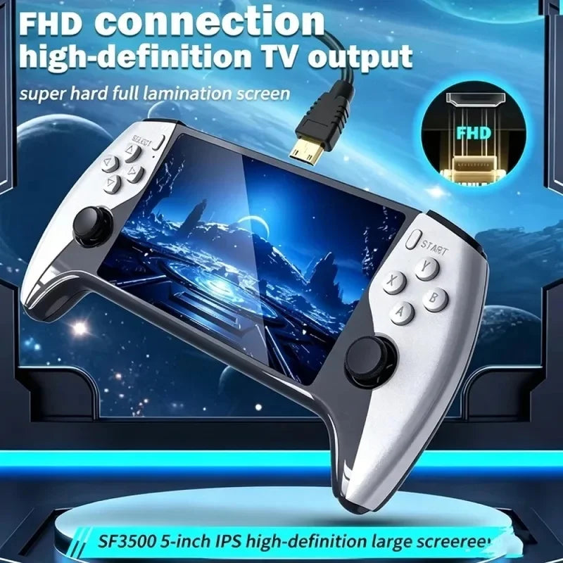 Nueva consola de juegos portátil retro | Pantalla grande HD de 3.5 pulgadas | Joysticks dobles | Función de salida a TV | Arcade retro de bolsillo