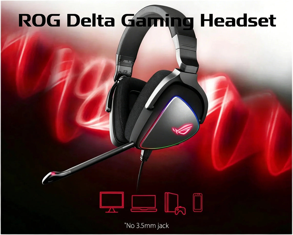 Auriculares gaming over-ear negros con micrófono y aro RGB iluminado