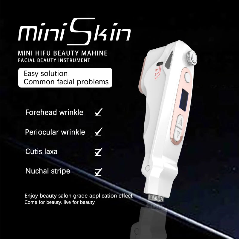 Mini Máquina de Belleza Facial Ultrasónica HIFU, Lifting Facial, Reafirmante, Antiarrugas, Cuidado de la Piel, Instrumento de Belleza Multifuncional, Masajeador