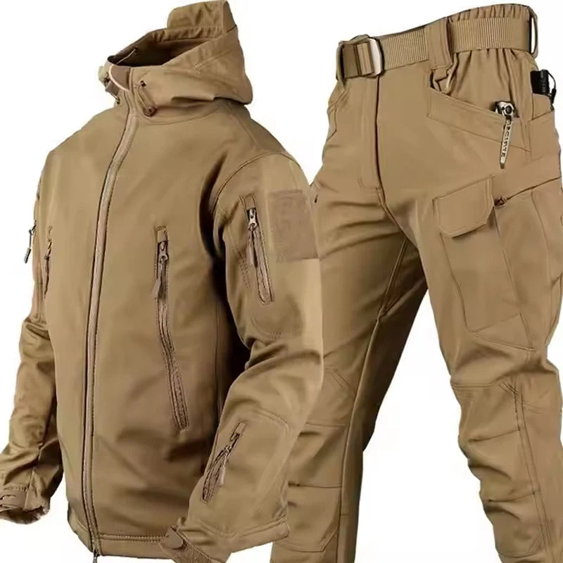 Chaquetas impermeables de lana SoftShell para hombre, abrigos con capucha para pesca, senderismo, Camping, escalada, pantalones de esquí, Otoño e Invierno