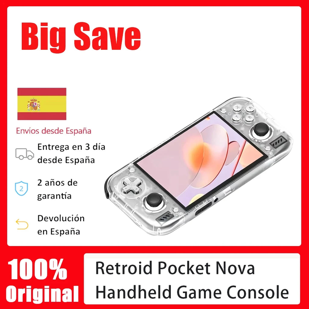 Consola de juegos portátil Retroid Pocket Nova, pantalla completa OLED 4:3 de 4,5 pulgadas, Android de alto rendimiento, código abierto Linux portátil