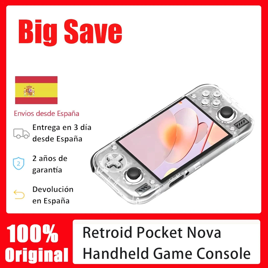 Consola de juegos portátil Retroid Pocket Nova, pantalla completa OLED 4:3 de 4,5 pulgadas, Android de alto rendimiento, código abierto Linux portátil