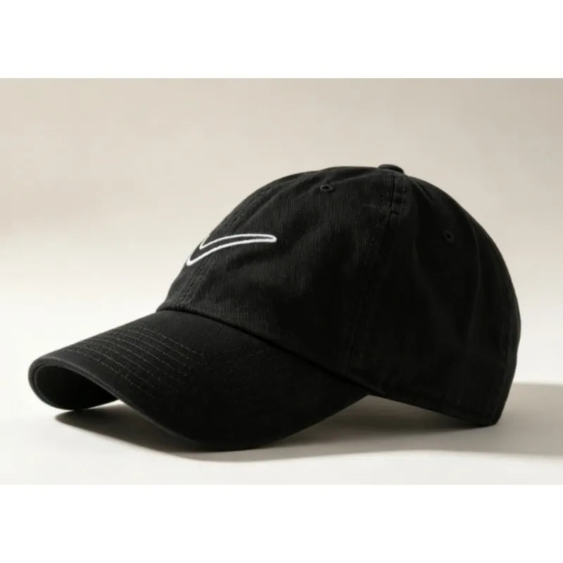 Gorra de béisbol Nike negra de poliéster, logotipo clásico bordado, parte trasera transpirable, correa ajustable, estilo deportivo casual unisex para parejas - 943091-010