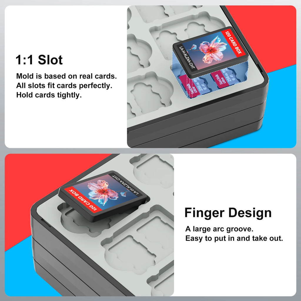 Estuche para tarjetas de juego para Switch 2 y Switch OLED y Lite, soporte para almacenamiento de memoria con 120 ranuras para tarjetas de juego y 240 tarjetas MicroSD S