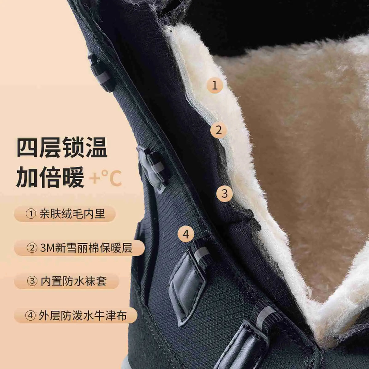 Botas de nieve Skypilot para hombre, zapatillas de senderismo de invierno, zapatillas altas, botas de esquí cálidas e impermeables, zapatillas de trekking para mujer