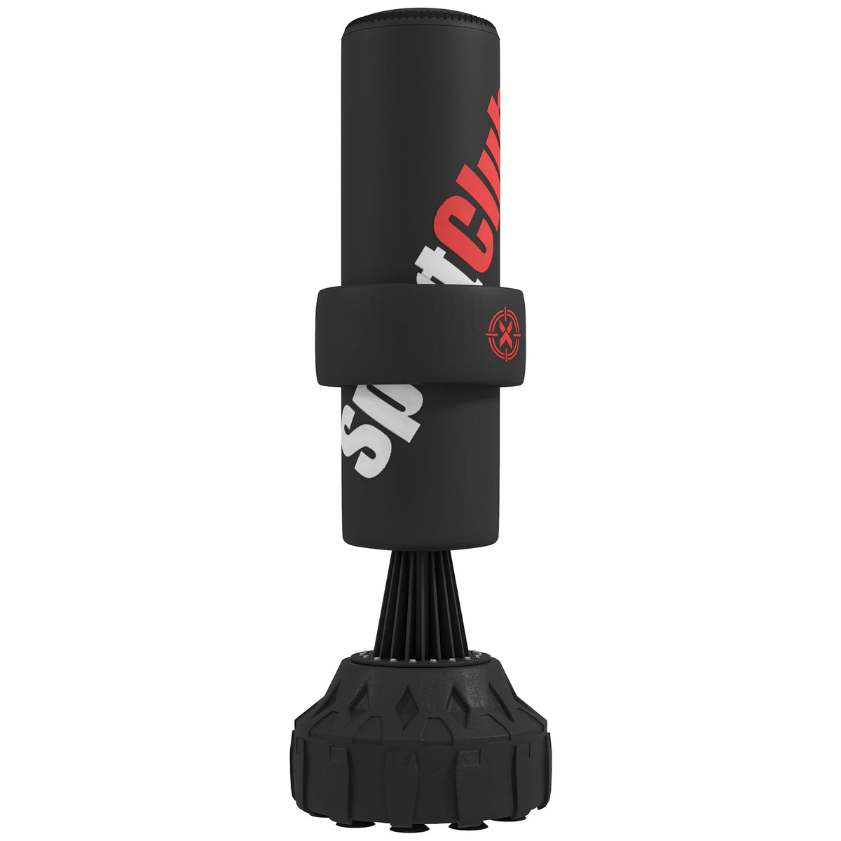 SPORTNOW Saco de Boxeo de Pie 175 cm para Adultos Altura Ajustable de Banda Base Rellenable con Ventosas Amortiguador Negro