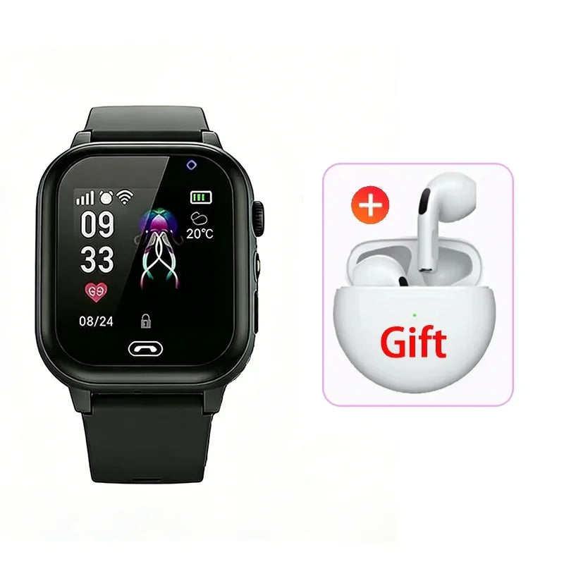 Reloj inteligente Lenovo 2026 5G para niños con llamadas, rastreador de ubicación SOS, tarjeta SIM, GPS, cámara, resistente al agua, regalo para iOS y Android