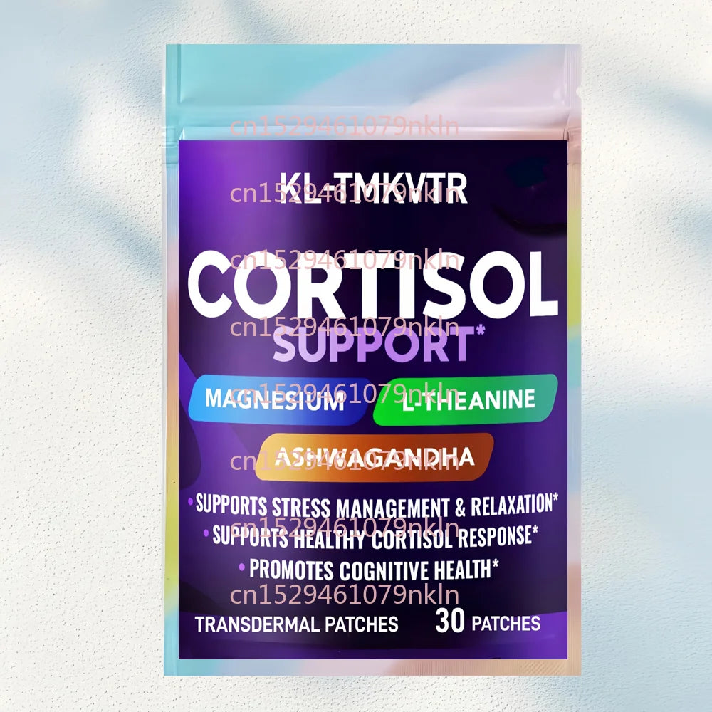 30 Parches Transdérmicos de Cortisol para Mujeres y Hombres, Reductor de Cortisol con Complejo de Vitamina B para Mejorar el Sueño